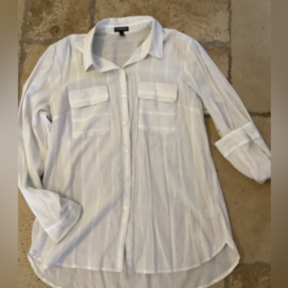 Express pinstripe button down blouse-SZ L
